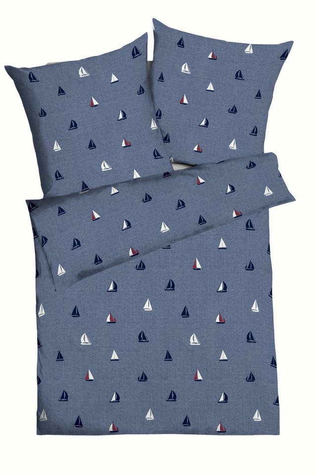 Kaeppel Bettwäsche Sailing Boats, Seersucker, 2 teilig, Mit Booten – Bild 2 von 2
