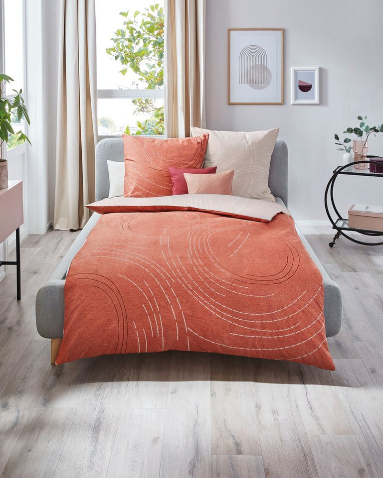 Kaeppel Wendebettwäsche JARO 100% Baumwolle, Mako-Satin, 2 teilig, mit Markenreißverschluss, zeitloses Design, pflegeleicht – Bild 2 von 5