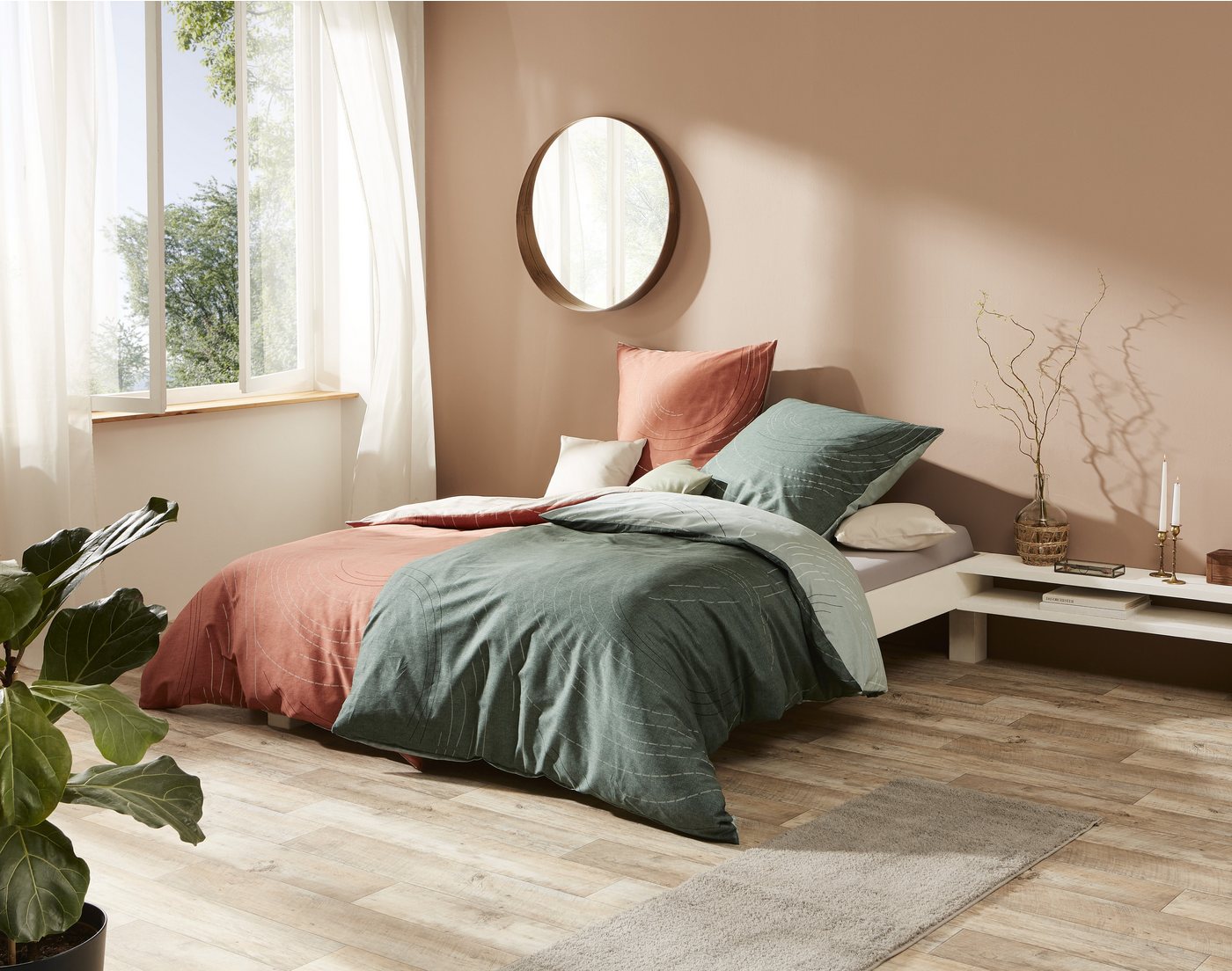 Kaeppel Wendebettwäsche JARO 100% Baumwolle, Mako-Satin, 2 teilig, mit Markenreißverschluss, zeitloses Design, pflegeleicht – Bild 3 von 5