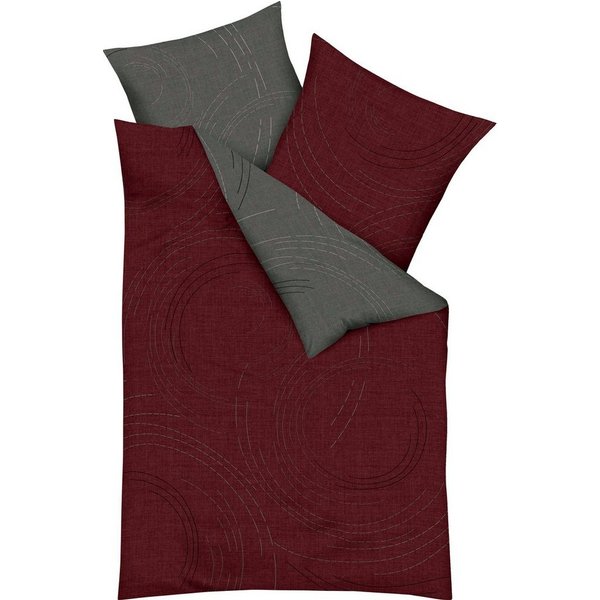Kaeppel Wendebettwäsche JARO 100% Baumwolle, Mako-Satin, 2 teilig, mit Markenreißverschluss, zeitloses Design, pflegeleicht