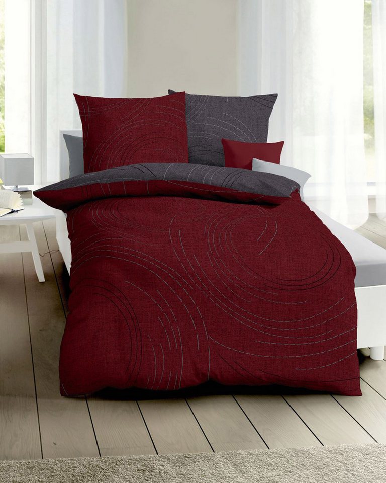 Kaeppel Wendebettwäsche JARO 100% Baumwolle, Mako-Satin, 2 teilig, mit Markenreißverschluss, zeitloses Design, pflegeleicht – Bild 2 von 5