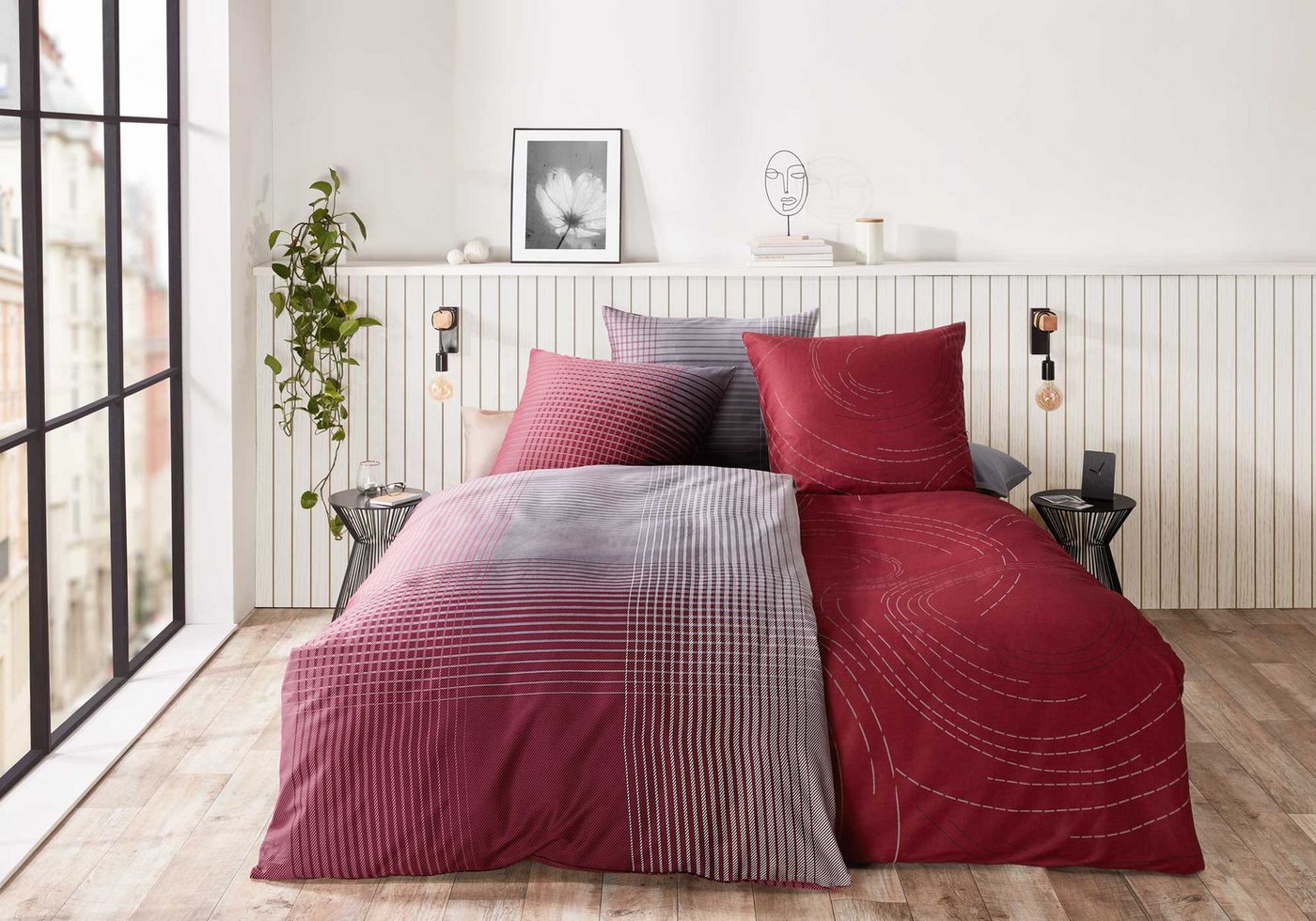 Kaeppel Wendebettwäsche JARO 100% Baumwolle, Mako-Satin, 2 teilig, mit Markenreißverschluss, zeitloses Design, pflegeleicht – Bild 3 von 5