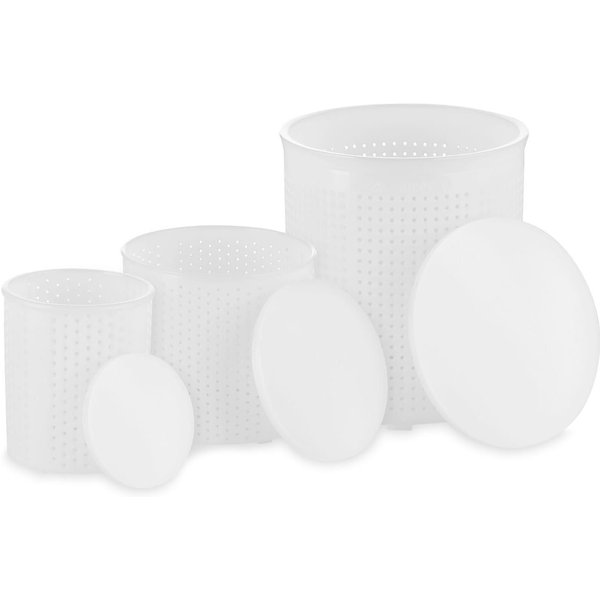 KAESE-SELBER.DE Käseform Käseformen Set Klein inkl. Pressdeckel (Käse selber machen) Käseform, Käseformen Set Klein inkl. Pressdeckel, (3-St)