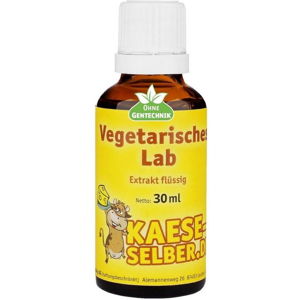 KAESE-SELBER.DE Käselab Labextrakt Premium (Käselab) flüssig 30ml 1:15000 Vegetarisch Naturlab