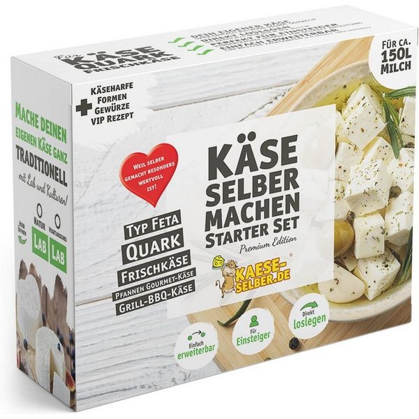 KAESE-SELBER.DE Zutaten-Set Käse selber machen Starter Set -Premium Edition-