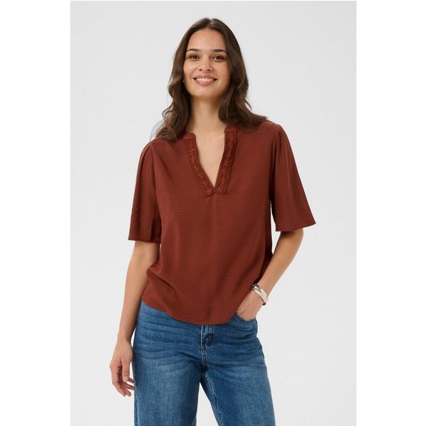 KAFFE Kurzarmbluse Kurzarm-Bluse KAgina