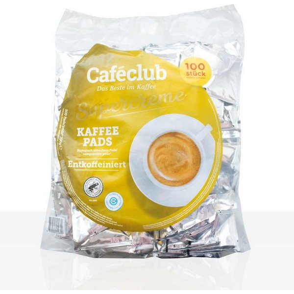 Caféclub Kaffee Caféclub Supercreme entkoffeiniert Kaffeepads 100 Stück