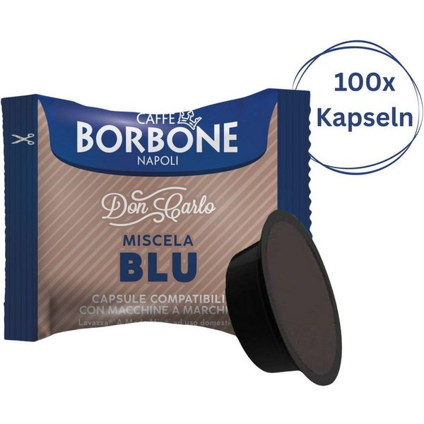 Caffè Borbone Kaffee Caffè Borbone Don Carlo Kaffeekapseln Blu 100x Kapseln, (blaue Mischung, Kompatibel mit Lavazza®* A Modo Mio®* Haushalts-Espressomaschinen)