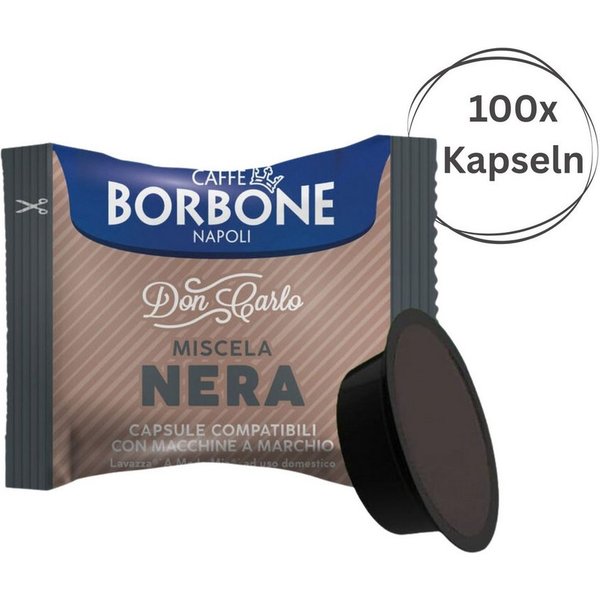 Caffè Borbone Kaffee Caffè Borbone Don Carlo Kaffeekapseln Nera 100x Kapseln, (schwarze Mischung, Kompatibel mit Lavazza®* A Modo Mio)