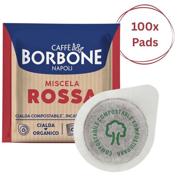 Caffè Borbone Kaffee Caffè Borbone Kompostierbare Kaffeepads Rote Kaffeemischung - 100 Pads, 1 x (Kompatibel mit ESE System Papier Pads 44 mm)