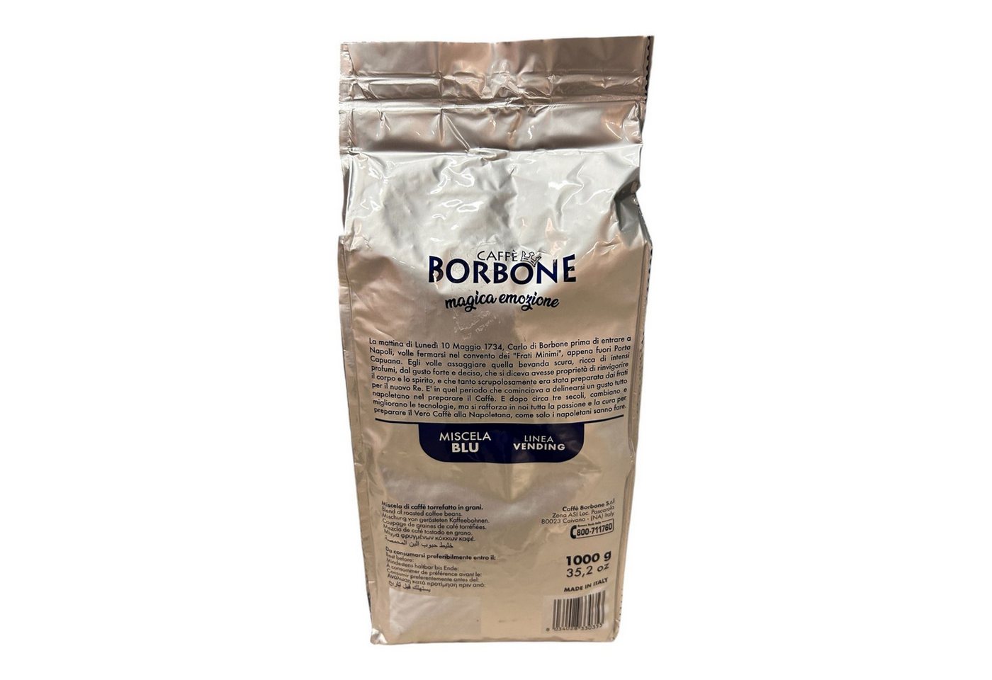 Caffè Borbone Kaffee Kaffee Caffè Borbone Miscela Blu 6x1 Kg Kaffeebohnen, 6 x 1000 g, (60 % Arabica und 40 % Robusta, 6x1000g Röstkaffee, neapolitanische Röstu – Bild 4 von 4