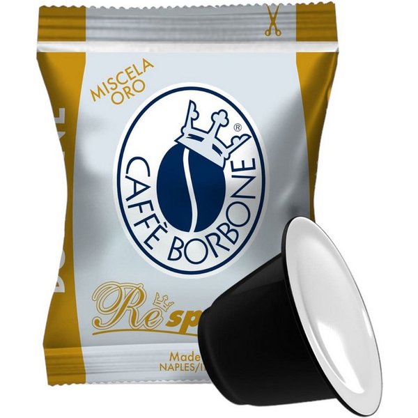 Caffè Borbone Kaffee Caffè Borbone Respresso, Gold-Kaffeemischung - 100 Kapseln, 1 x (Kompatibel mit Nespresso®* Haushalts-Espressomaschinen)