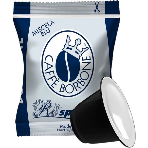 Caffè Borbone Kaffee Caffè Borbone Respresso, Blaue Kaffeemischung - 50 Kapseln, 1 x 5 g, 50 St. (50x5g, Kompatibel mit Nespresso®* Haushalts-Espressomaschinen)