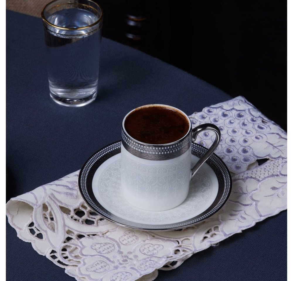 Karaca Kaffeeservice Karaca Royal Bone Kate 90ml Kaffeettase mit Untertasse für 6 Personen – Bild 2 von 5