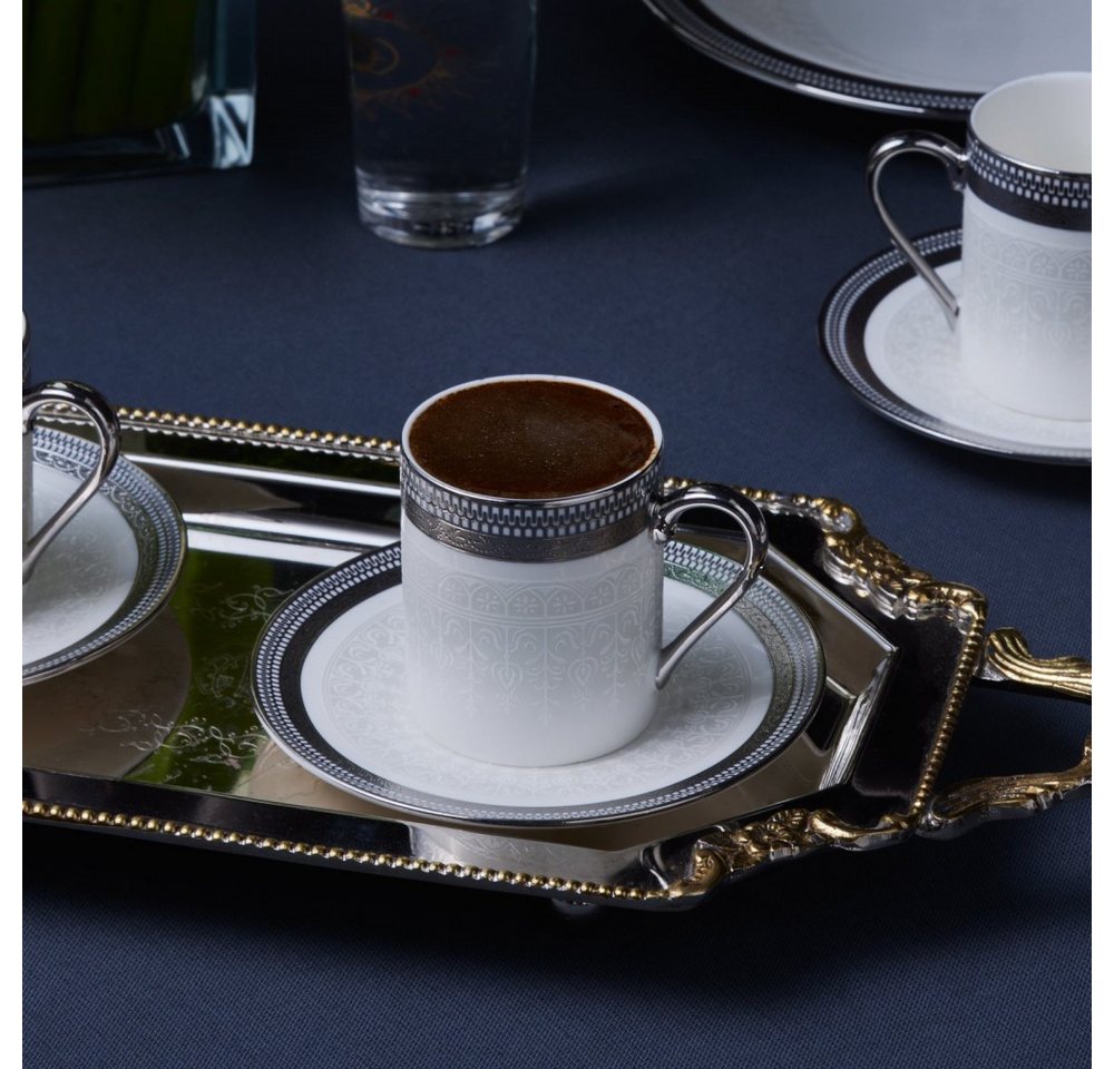 Karaca Kaffeeservice Karaca Royal Bone Kate 90ml Kaffeettase mit Untertasse für 6 Personen – Bild 3 von 5
