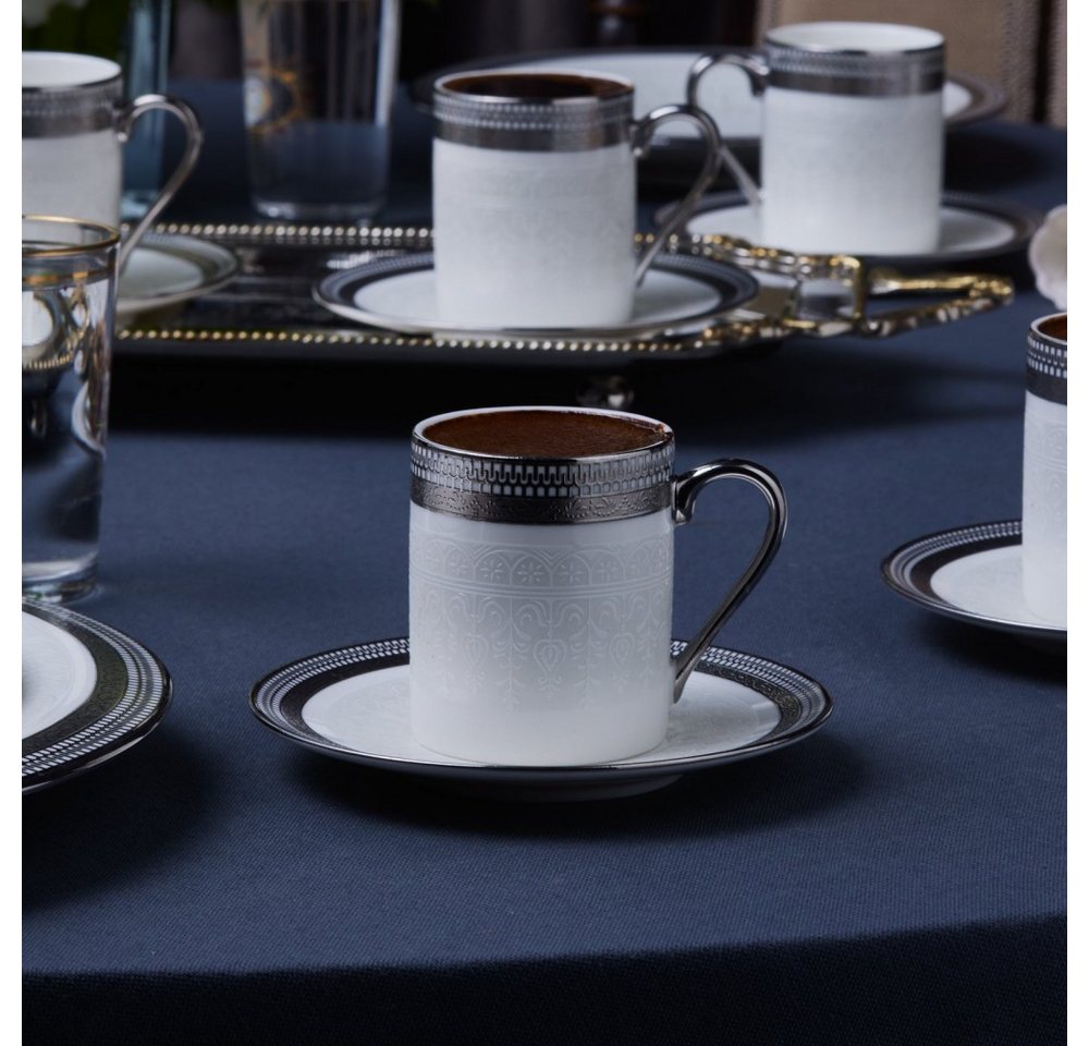 Karaca Kaffeeservice Karaca Royal Bone Kate 90ml Kaffeettase mit Untertasse für 6 Personen – Bild 5 von 5