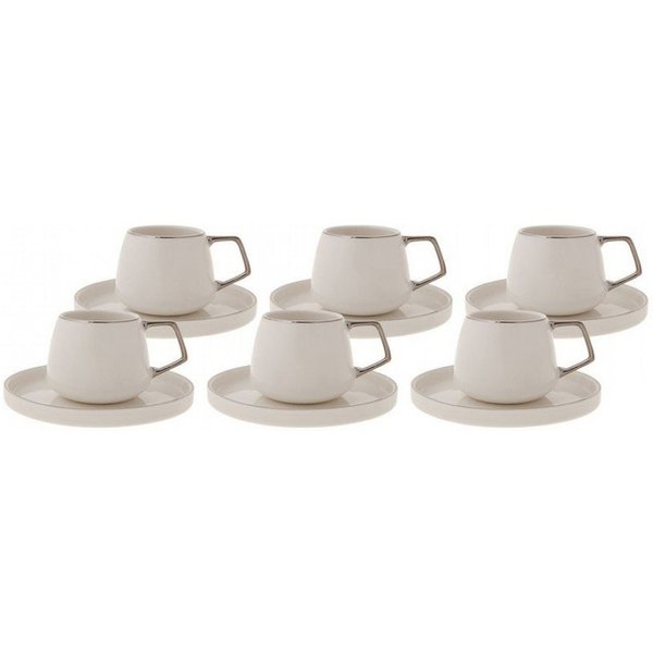 Karaca Kaffeeservice Karaca Saturn Kaffeeservice Türkische Kaffeetassen-Set 6er - Platin
