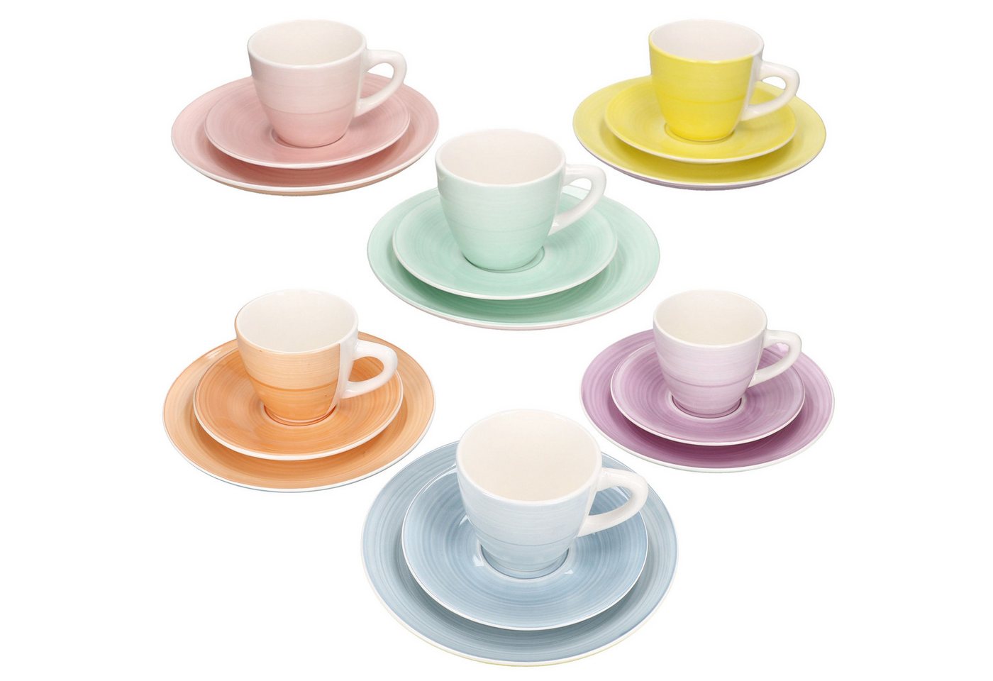 MamboCat Kaffeeservice MamboCat Spring 18tlg Kaffeeservice bunt Tassen Untertassen Teller, Steingut – Bild 2 von 5