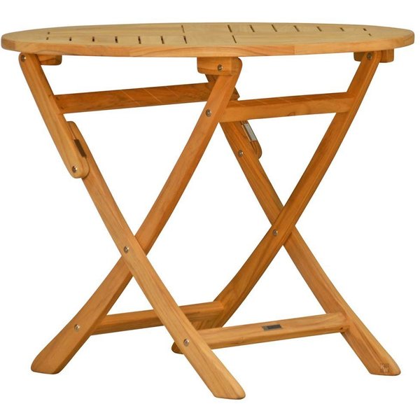 Kai Wiechmann Klapptisch Teak Gartentisch klappbar rund als wetterfester Holztisch aus Teak, klappbarer und unbehandelter Teakholztisch