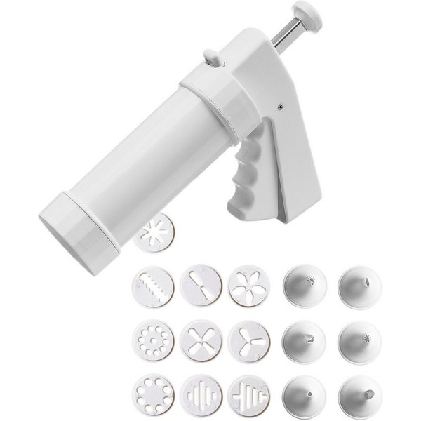 Kaiser Backformen Gebäckpresse Inspiration, (Set, 17-tlg), Gebäckpresse, 6 Spritztüllen und 10 Gebäckscheiben, Einhandbedienung