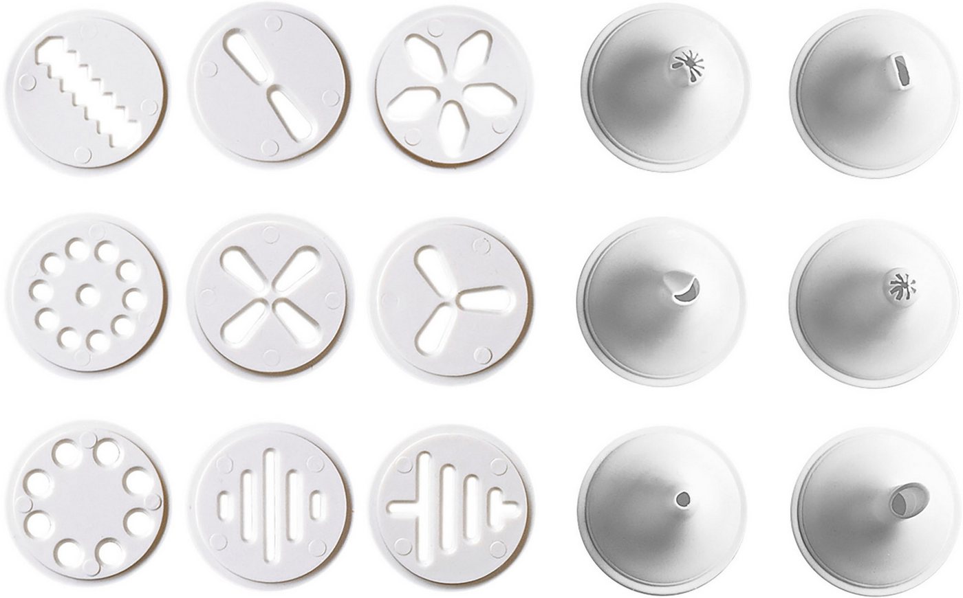 Kaiser Backformen Gebäckpresse Inspiration, (Set, 17-tlg), Gebäckpresse, 6 Spritztüllen und 10 Gebäckscheiben, Einhandbedienung – Bild 3 von 5