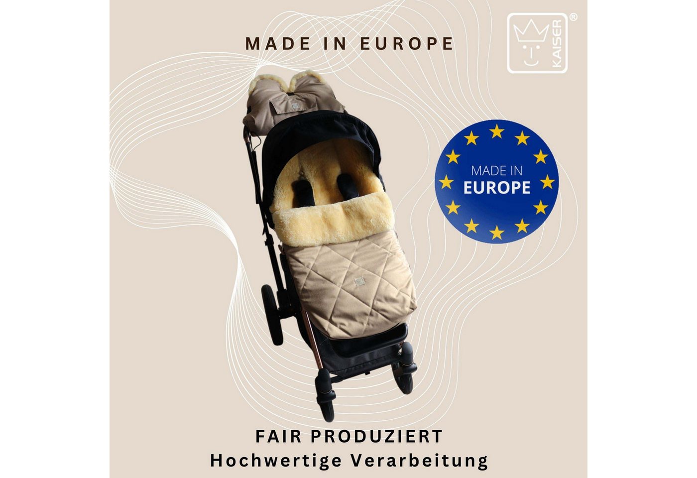 Kaiser Fußsack Coosy Lammfell Kinderwagen Fußsack – Bild 3 von 5