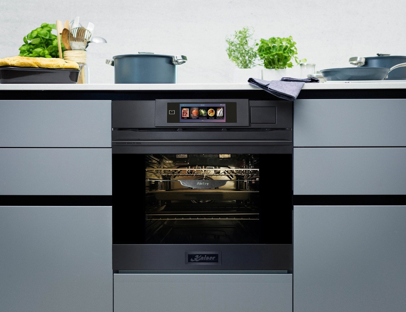 Kaiser Küchengeräte Backofen-Set Herd Set Autark Einbaubackofen XXL Multi 37,Multifunktions-Elektro-Dampfbackofen mit Dampfreinigung, 60 cm+Induktionskochfeld 6 – Bild 4 von 5