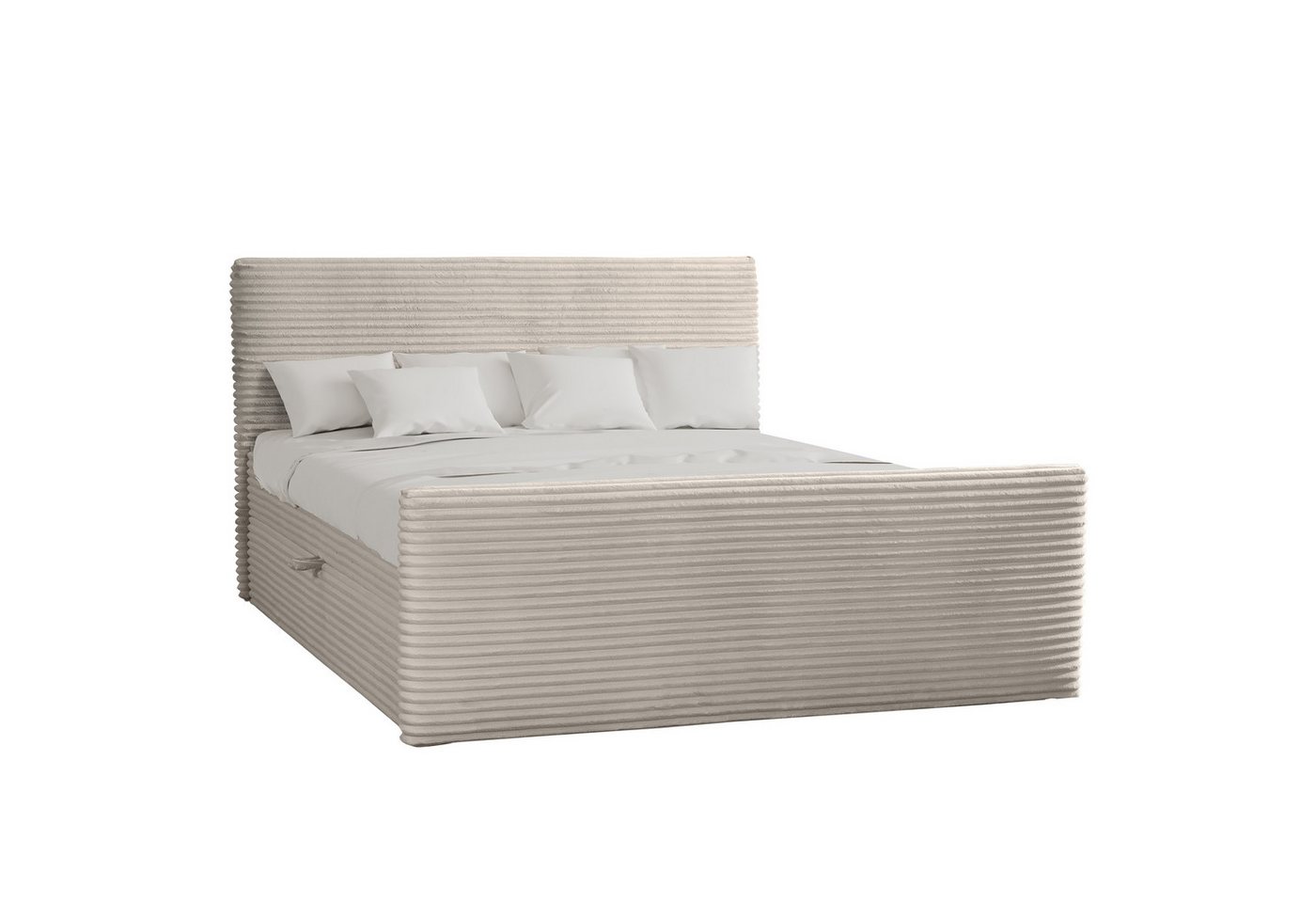 Kaiser Möbel Boxspringbett Trento mit Bettkasten, Topper und Bonellmatratze, VELO Stoff (Komplett-Set (Bettgestell, Matratze, Topper), mit Topper mit Bettkasten – Bild 2 von 5