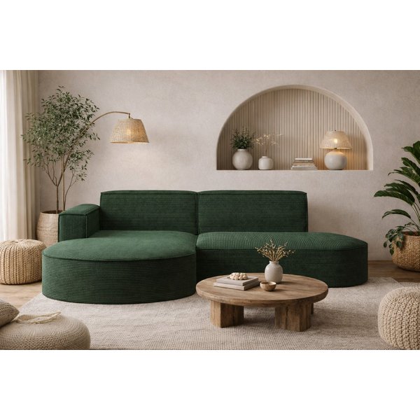 Kaiser Möbel Ecksofa Designer MODENA STUDIO L stoff Cord, Ecksofa, Cord Sofa, L-Form, Links/Rechts wählbar