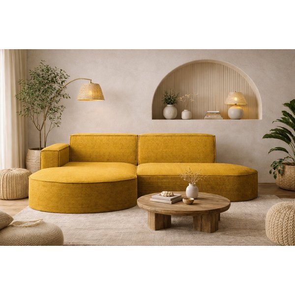 Kaiser Möbel Ecksofa Designer MODENA STUDIO L stoff Cord, Ecksofa, Cord Sofa, L-Form, Links/Rechts wählbar