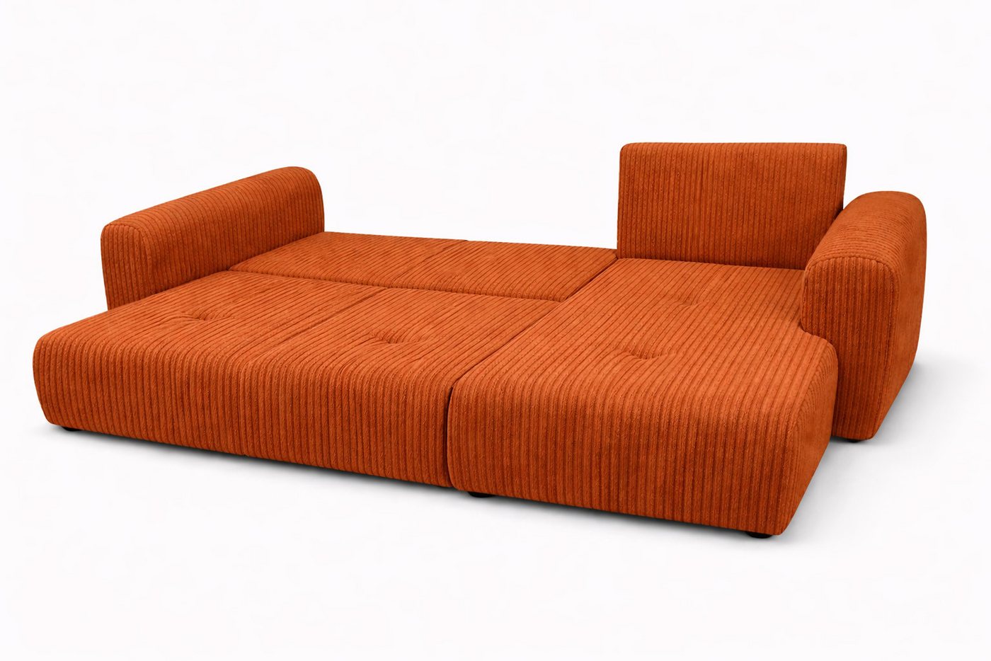 Kaiser Möbel Ecksofa mit Schlaffunktion und Bettkasten, Cordstoff Poso, Bingo L, HR-Schaum-Polsterung,Wellenfederung,Cordstoff Poso – Bild 4 von 5