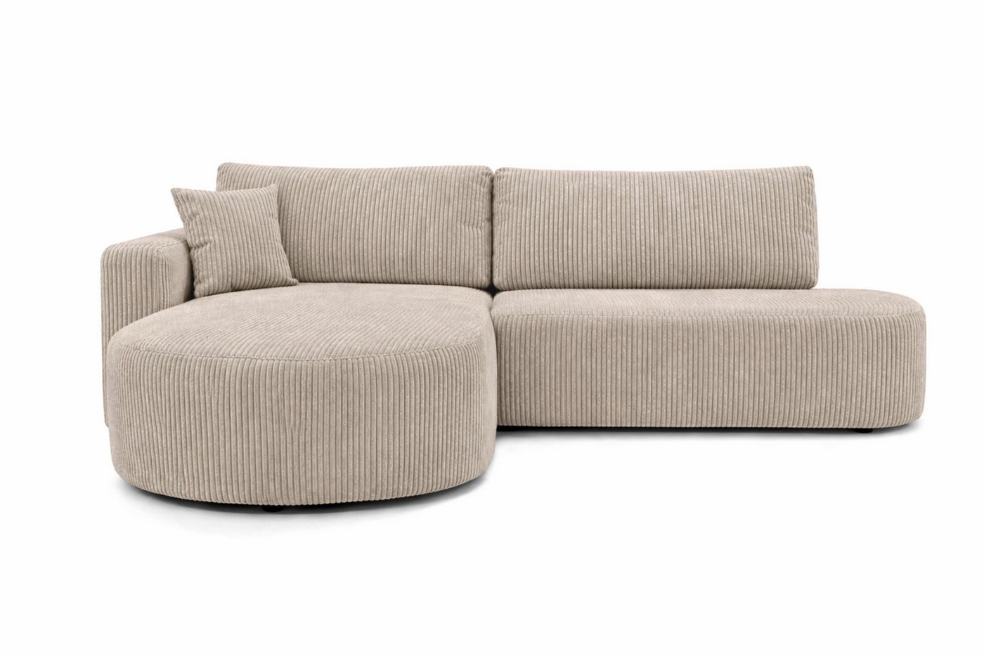 Kaiser Möbel Ecksofa mit Schlaffunktion und Bettkasten, Cordstoff POSO, ROUND ONE OPEN XL, Abgerundete Form, Große Liegefläche, Cordstoff mit markanter Struktur – Bild 2 von 5