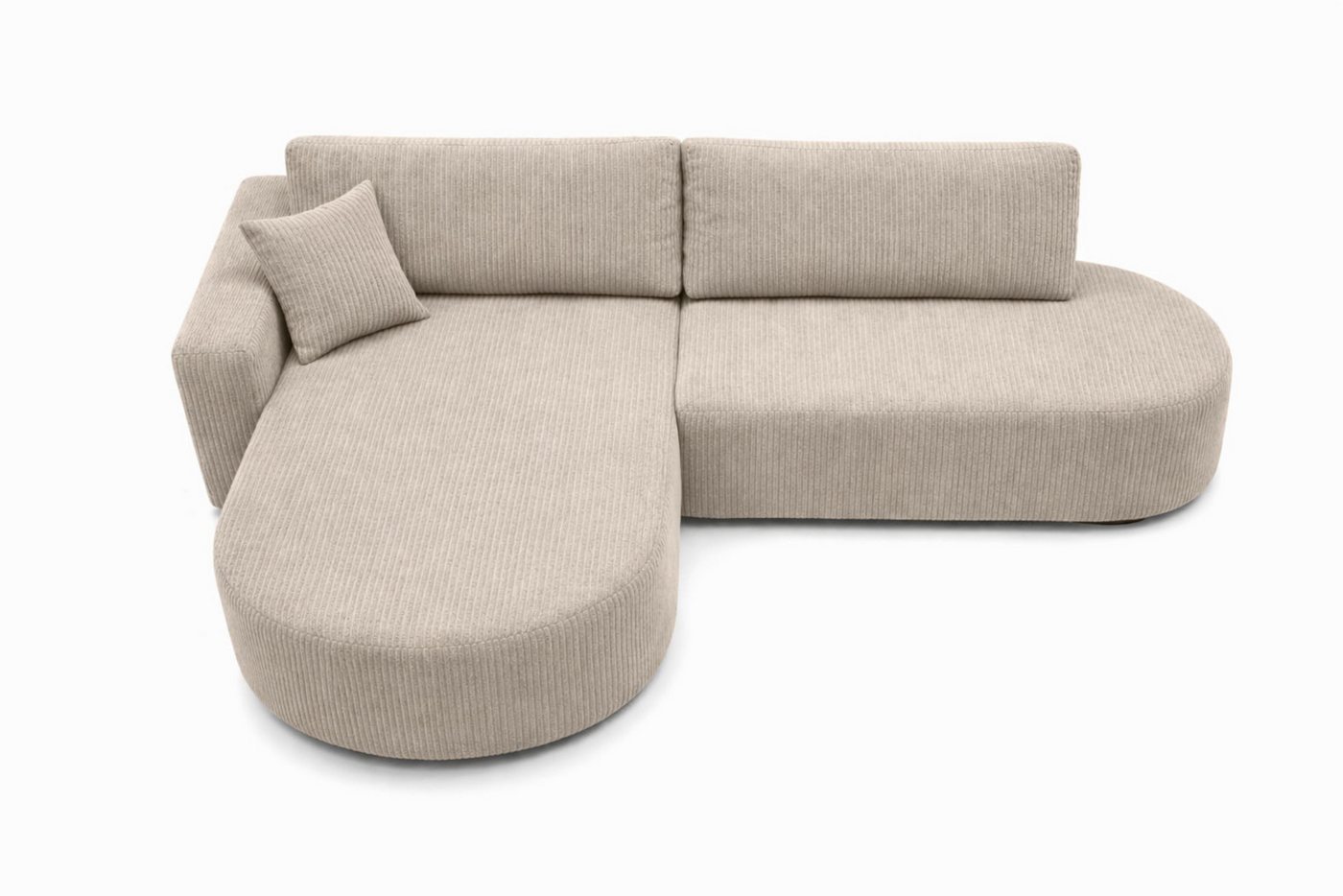 Kaiser Möbel Ecksofa mit Schlaffunktion und Bettkasten, Cordstoff POSO, ROUND ONE OPEN XL, Abgerundete Form, Große Liegefläche, Cordstoff mit markanter Struktur – Bild 5 von 5