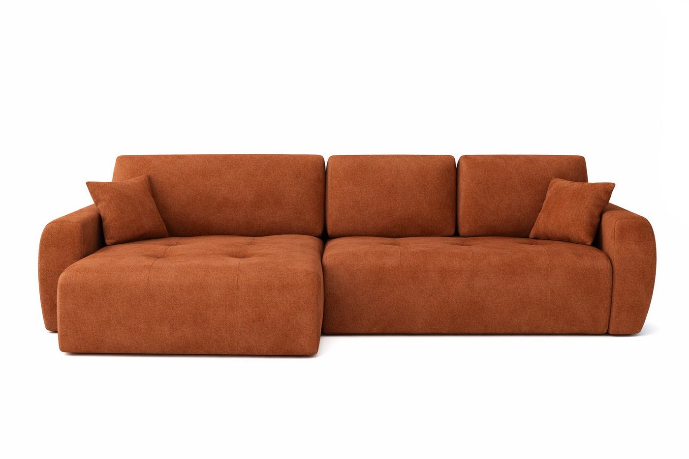 Kaiser Möbel Ecksofa mit Schlaffunktion und Bettkasten Ivo L aus Veloursstoff Salvador, Ecksofa mit Schlaffunktion, ausziehbar,mit Schlaffunktion,integrierter S – Bild 2 von 5