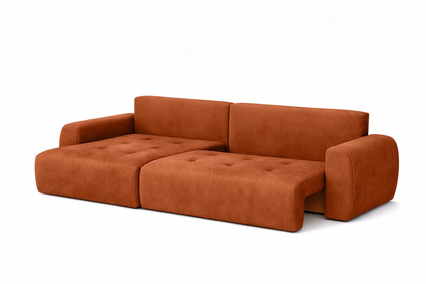 Kaiser Möbel Ecksofa mit Schlaffunktion und Bettkasten Ivo L aus Veloursstoff Salvador, Ecksofa mit Schlaffunktion, ausziehbar,mit Schlaffunktion,integrierter S – Bild 4 von 5