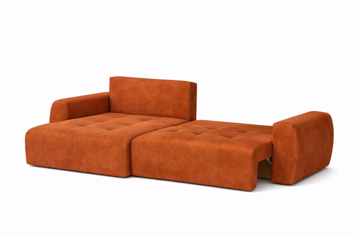 Kaiser Möbel Ecksofa mit Schlaffunktion und Bettkasten Ivo L aus Veloursstoff Salvador, Ecksofa mit Schlaffunktion, ausziehbar,mit Schlaffunktion,integrierter S – Bild 5 von 5
