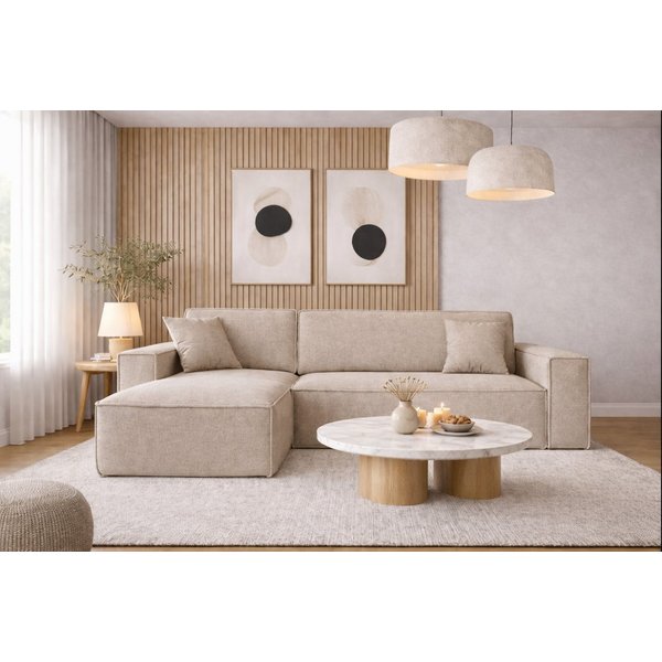 Kaiser Möbel Ecksofa mit schlaffunktion und bettkasten, Eckcouch L-Form BEST stoff Verita, Mit Schlaffunktion, Bettzeugkapazität, universell