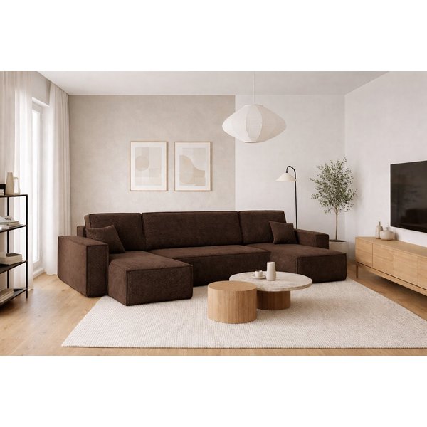 Kaiser Möbel Ecksofa mit schlaffunktion und bettkasten, Couch U-form BEST stoff Poso, Schlaffunktion, Bettzeugaufbewahrung, universal