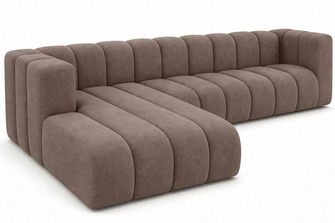 Kaiser Möbel Ecksofa Moderne aus Veloursstoff Salvador Grand L 318 cm, Ecksofa, modulare Bauweise, tiefe Sitzflächen, Samt Salvador, Soft-Cube-Design – Bild 3 von 5