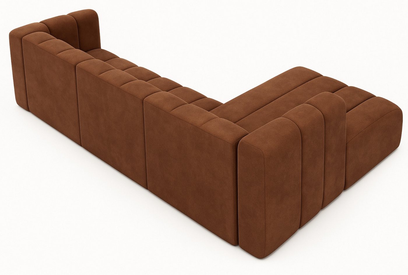 Kaiser Möbel Ecksofa Moderne aus Veloursstoff Salvador Grand L 318 cm, Ecksofa, modulare Bauweise, tiefe Sitzflächen, Samt Salvador, Soft-Cube-Design – Bild 4 von 5