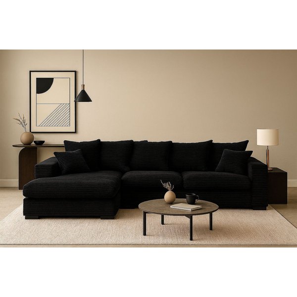Kaiser Möbel Ecksofa Sofa L-form, Couch L-form Gabon stoff Zoom Ottomane