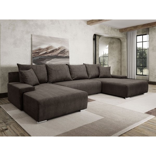 Kaiser Möbel Ecksofa Sofa U form, Couch U form Livorno U stoff Poso, komfortabel, bequem, praktisch