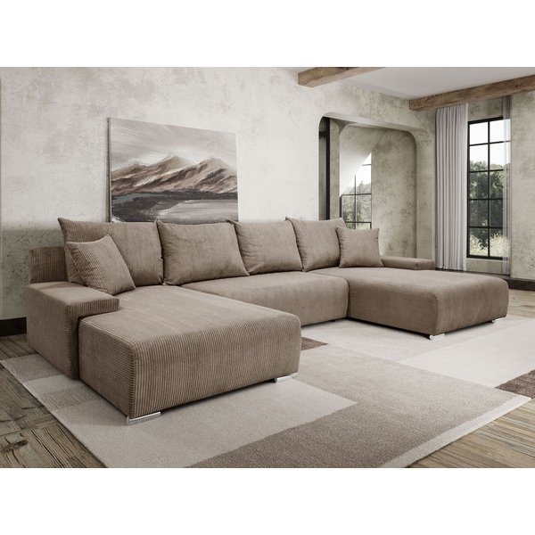 Kaiser Möbel Ecksofa Sofa U form, Couch U form Livorno U stoff Poso, komfortabel, bequem, praktisch