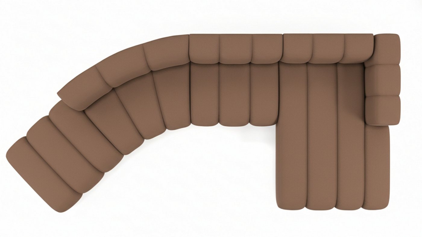Kaiser Möbel Ecksofa Velours Grand L Round moderne modulare Designer-Sofa, Ecksofa, halbkreisförmiges Design,Premium-Velours Salvador – Bild 4 von 5