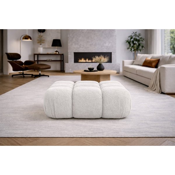 Kaiser Möbel Hocker Modularer für das Wohnzimmer, Bouclé-Stoff Abriamo, Selia (Hocker), Teil der Selia Modul-Kollektion,Weiche,Vielseitig kombinierbar