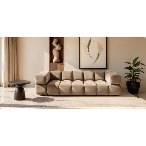 Kaiser Möbel Sofa 4-Sitzer für Wohnzimmer, Samtstoff Bluvel, Averro, 4-Sitzer, Edler Samt-Look mit leichtem Glanz, 4-Sitzer-Sofa für große Wohnräume