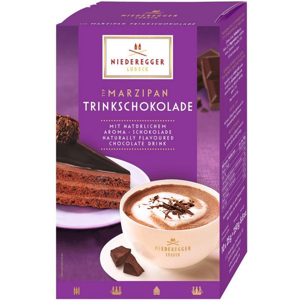 Niederegger Kakao Niederegger Marzipan Trinkschokolade, 10-Stick Portionsbeutel, 250 g