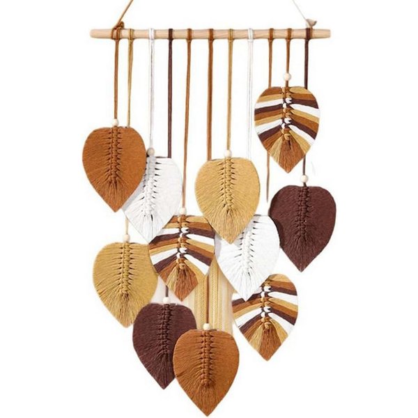 Kaket Hängedekoration Blatt Makramee Wandbehang, Boho Raumdekor