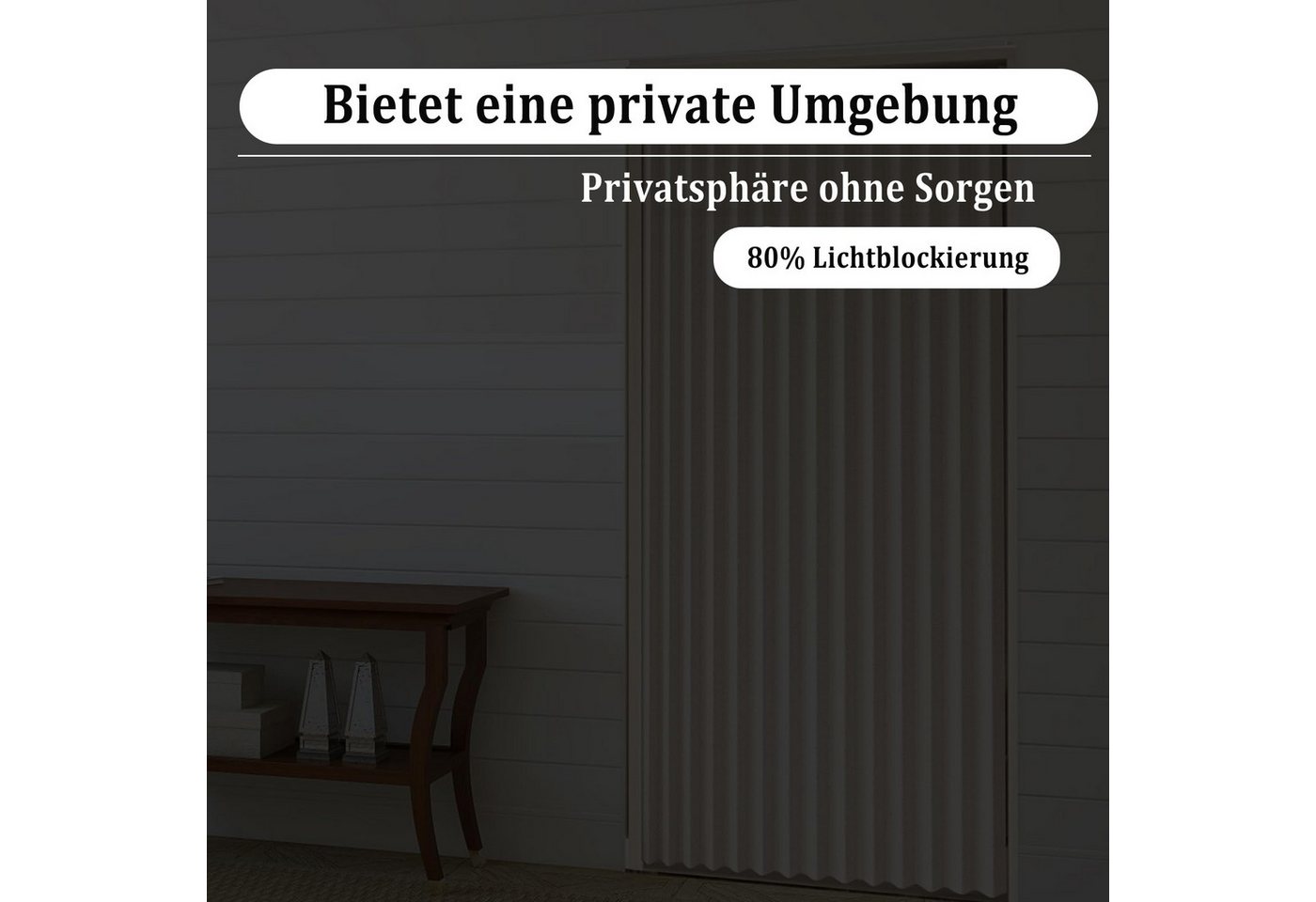 Kaket Türvorhang Isolierte Türvorhänge, Plissee-Falttürvorhänge, Sichtschutzvorhänge, Verdunkelungsvorhänge, geeignet für wohnzimmer und schlafzimmer – Bild 4 von 5
