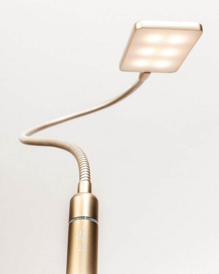 kalb Bettleuchte 4W LED Bettleuchte Leseleuchte Nachttischlampe Leselampe flexibel, 1er Set messing matt, warmweiß – Bild 3 von 5